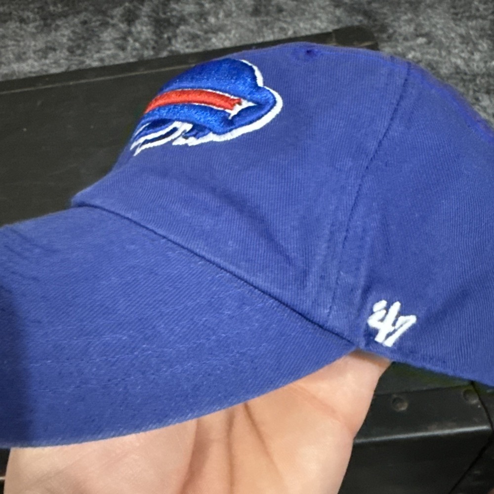Buffalo Bills Hat Cap Strap Back Mens One Size Blue NFL Football 47 Brand - Picture 2 of 6
